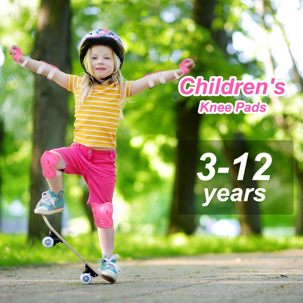 Flintronic Protezione Kit per Bambini 3-12Anni, Protezioni Set per Bambini, Sicurezza Set per Ciclismo, Regolabile Ginocchiere Set di Gomitiere per Sci Skateboard Pattinaggio Monopattino Sport Estermi