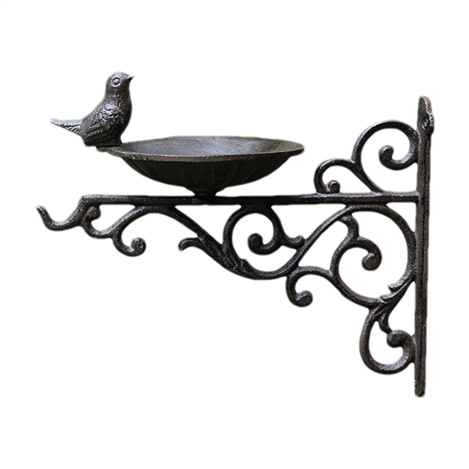 Metalowy karmnik dla ptaków Naścienna miska na pokarm vintage | Karmnik Wiszący Na Balkon Z Kąpielą Dla Ptaków Do Ogrodu, Ścieżki, Podwórka, Patio, Trawnika, Podjazdu, Ganku, Okna, Donicy,
