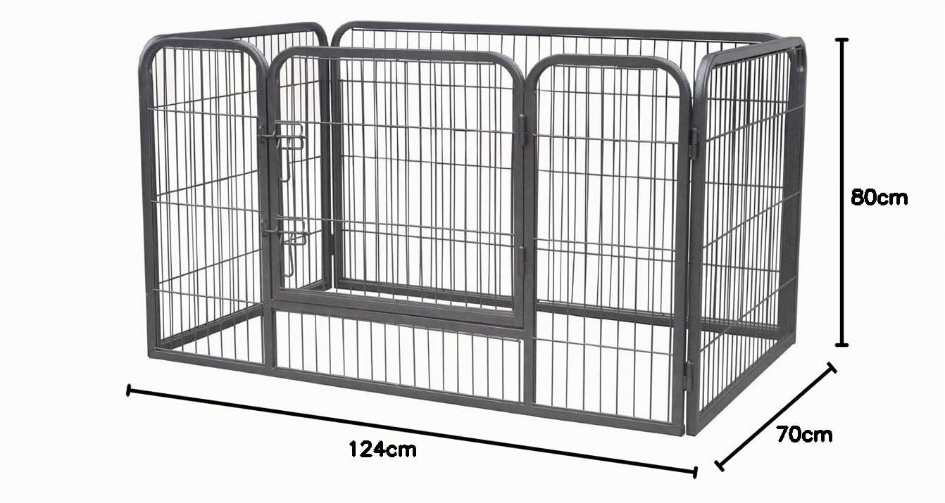 Melko Welpenauslauf Freilaufgehege XXL Hunde mit Tür 124x80x70 cm klappbar