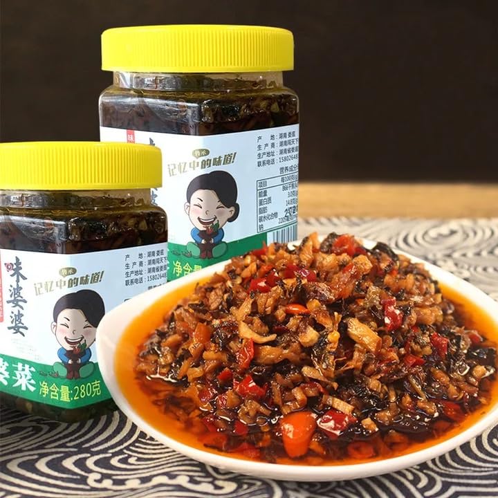 Miniatura 2 de lechuga de espárragos de chile picante 9.88 ozlata, vegetales sazonados, encurtidos vegetales frescos, pasta de chile, salsa de fideos mixtos,