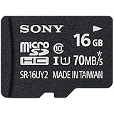 Sony 16GB Class 10 UHS-1 Micro SDHC up to 70MB/s Memory Card (SR16UY2A/TQ)[NEWEST VERSION]