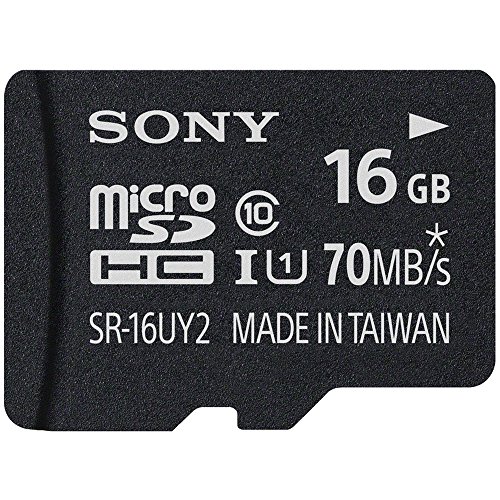 Sony 16GB Class 10 UHS-1 Micro SDHC up to 70MB/s Memory Card (SR16UY2A/TQ)