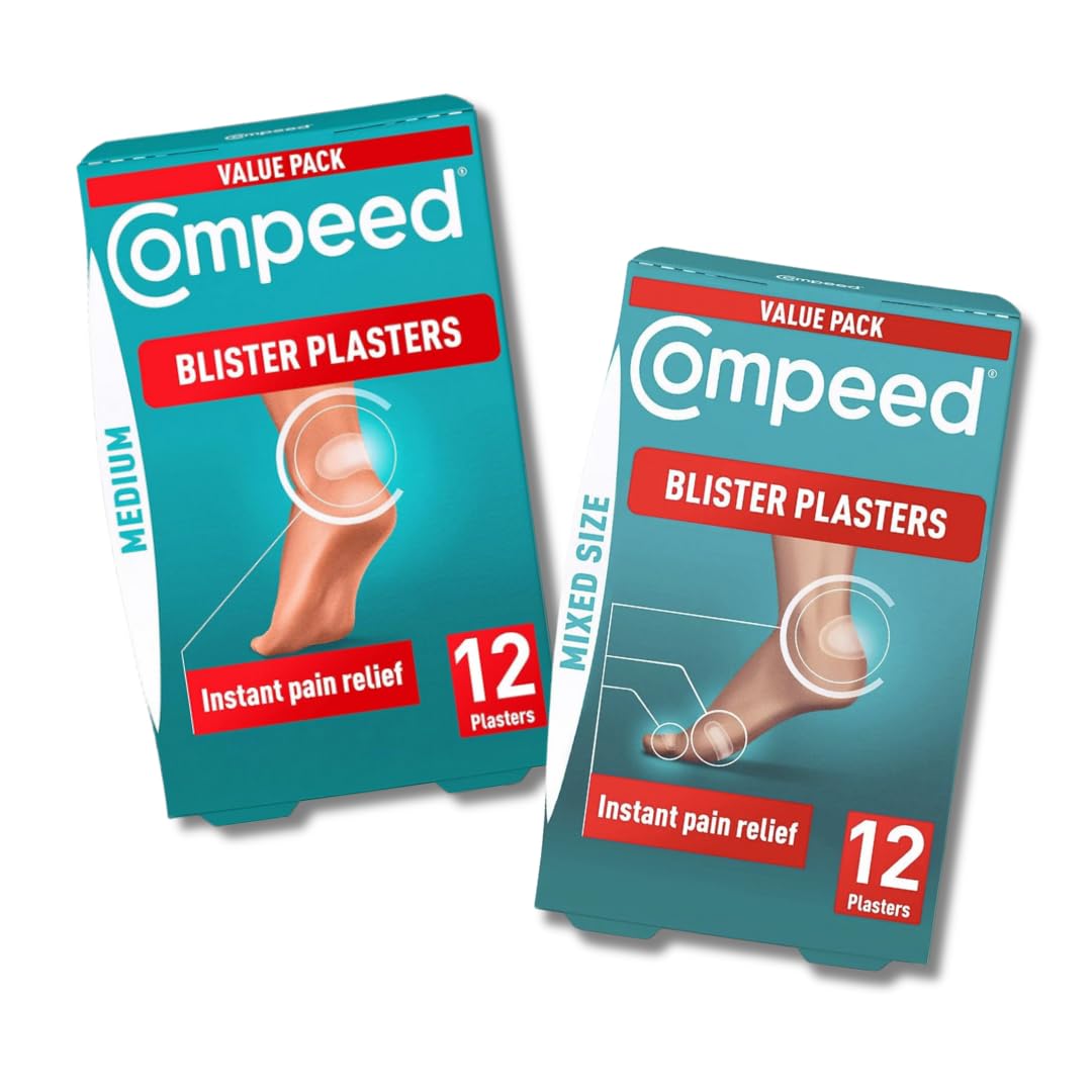 Medium & Mixed Size Blister Plasters Bundle - 24 Hydrocolloid Plasters (Pack of 2)