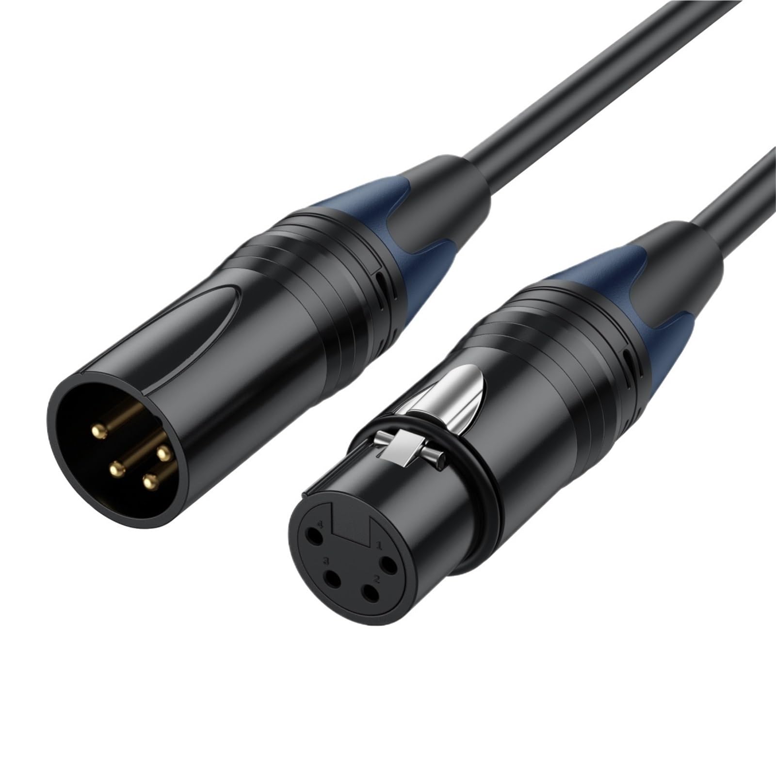 Kabel zasilający 4-pinowy 3-pinowy 5-pinowy męski na żeński 4pin XLR 3 5-pinowy kabel przedłużający kabel 30 m do monitorowania lustrzanki cyfrowej audio konsola miksująca DMX (kabel XLR 4Pin M-F, 5 m