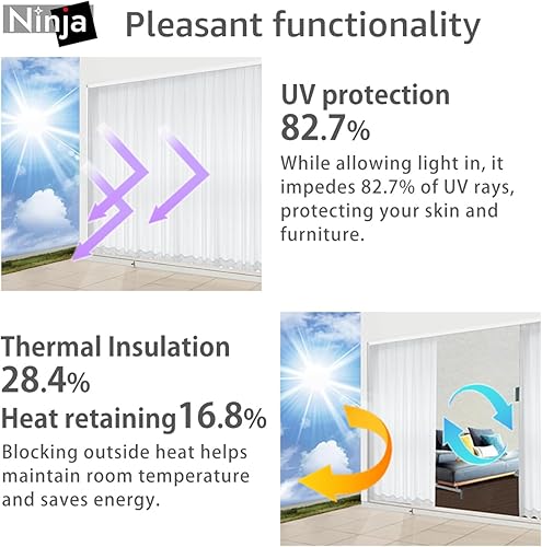Miniatura 4 de KURENAI - Cortina de encaje de privacidad de una sola vía Ninja plisada hecha en Japón, 2 paneles semitransparentes para sala de estar, dormitorio,