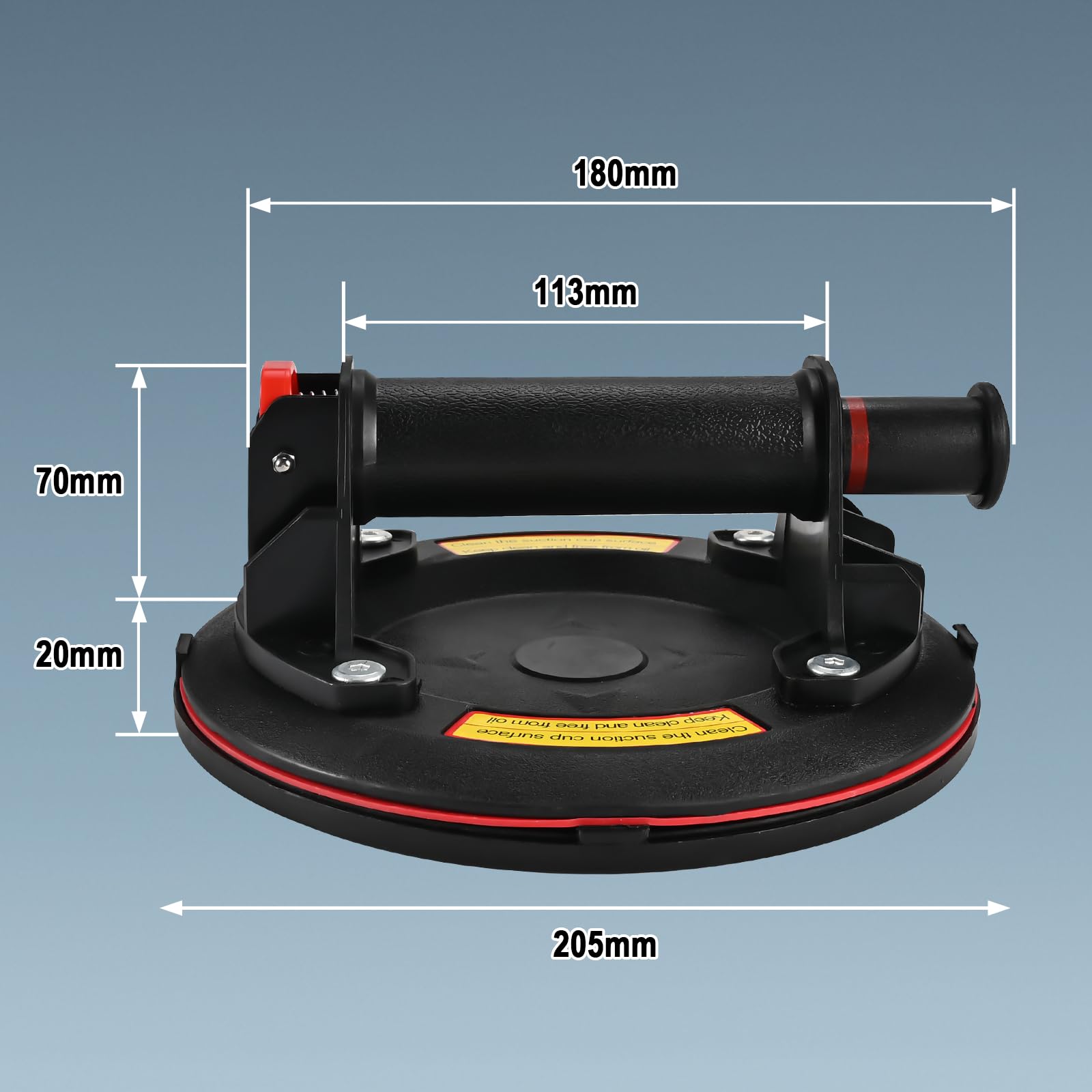 Philtool Saugheber, 2er-Set 8" Glassauger Saugheber Fliesen Glasheber Saugheber Glas mit Tragbarer Werkzeugkasten, Fliesen Saugheber für Glas, Fliesen,Marmor Tragkraft Max 150KG