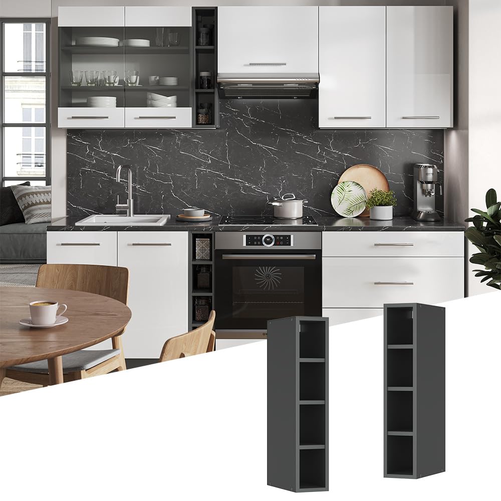 Vicco Hängeschrank Fame-Line, Anthrazit, 15 cm, zur Kombination mit weiteren Modulen der Fame-Line Serie