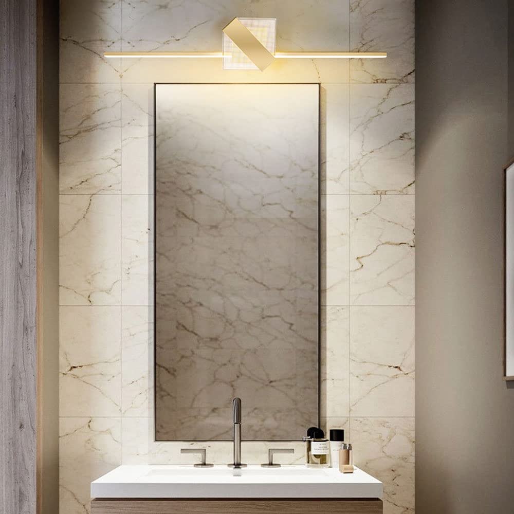 Lampada Frontale a Specchio Led, Lampada da Bagno Creativa in Metallo, Applique per Trucco da Parete Sopra lo Specchio Del Mobile, Illuminazione per Specchio da Bagno per il Water./6000K/80Cm