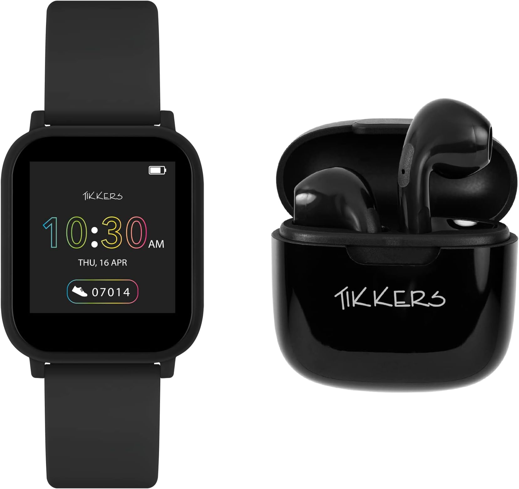 Tikkers Teen Series 10 Black Smart Watch and Earbuds Set TKS10-0002-SETARG