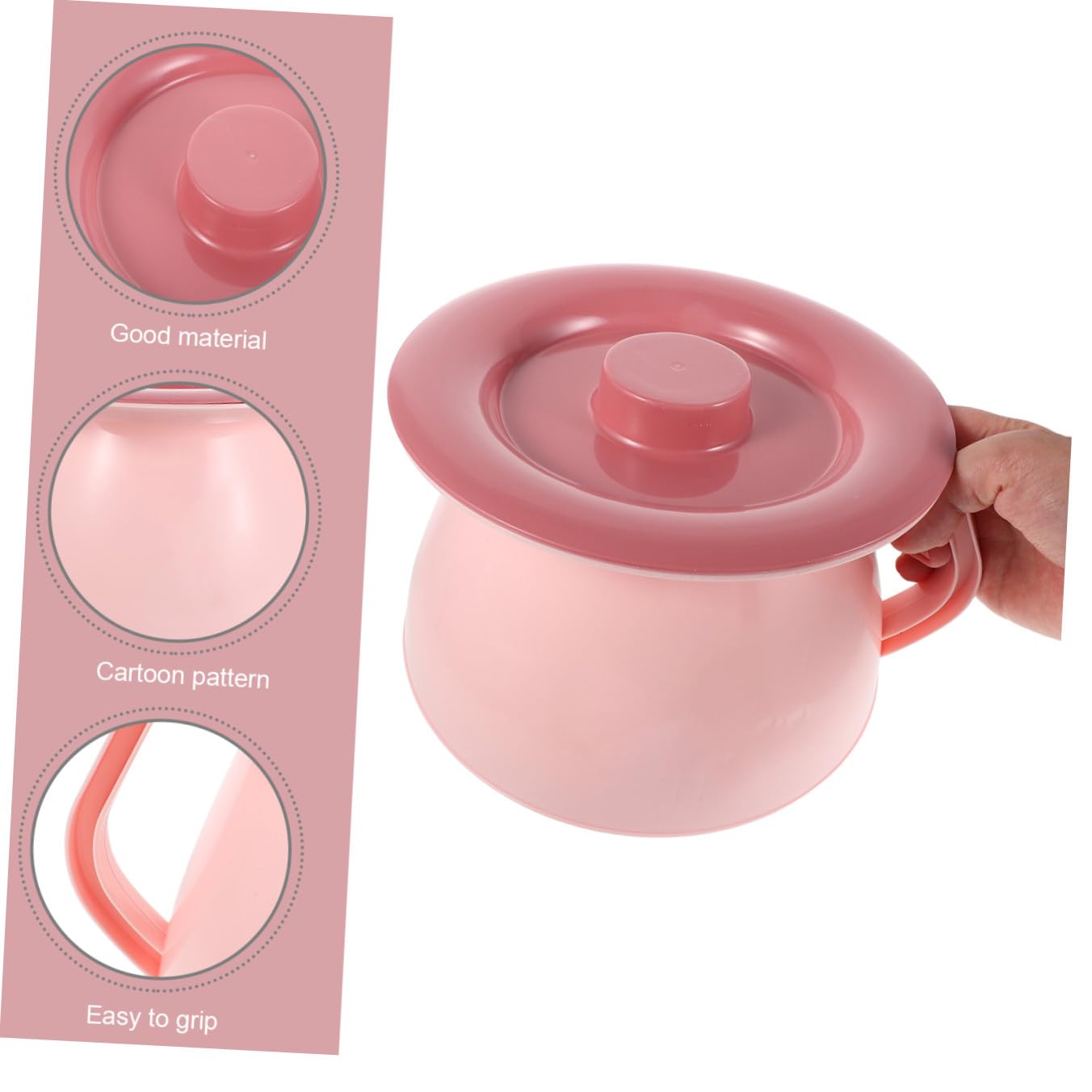 SUPVOX Portable Toilet Training Potty with Lid, Pink Plastic Urinal Pot, Women, Seniors – Travel, Camping, Car Use, Portable Bedside Emergency Potty Bucket