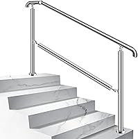 Vista 1 de Stainless Steel Stair Railing Handrail Steps 304 Stainless Steel Porch Deck Patio Railing for Indoor&Outdoor Adjustable Metal Transitional Hand