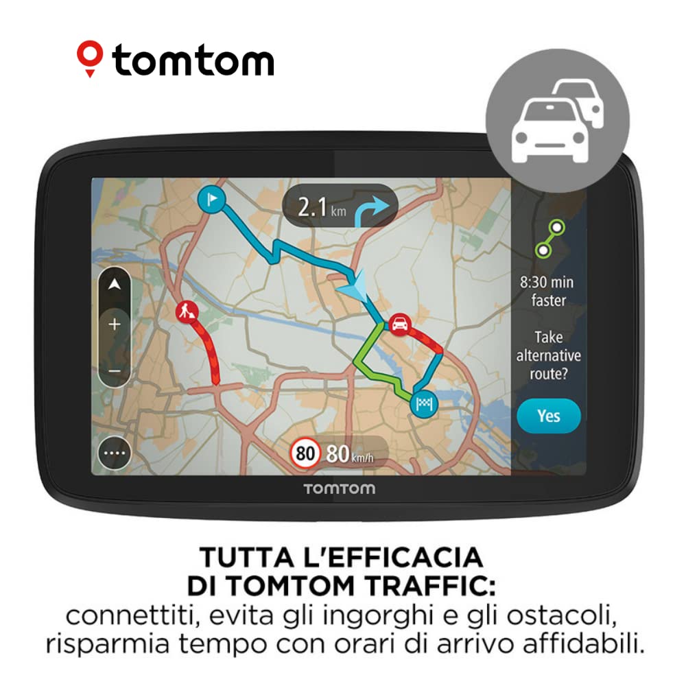 TomTom GPS GO Essential - 5 Pouces, Évitez des embouteillages grâce à TomTom trafic, mises à Jour des Cartes Europe, mises à Jour Via Wi-FI (Reconditionné)