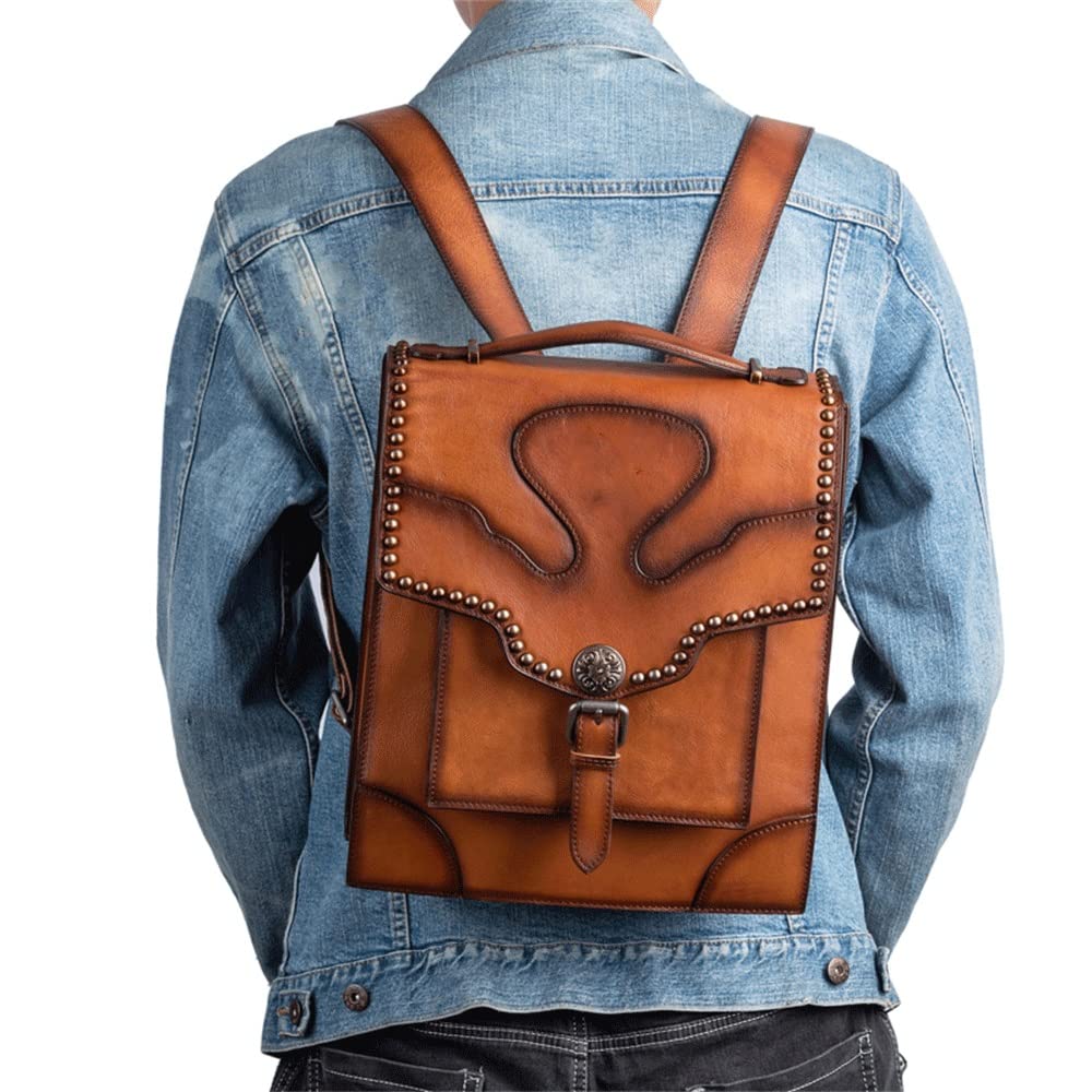 WCHCWR 1pccs Fashion Casual Mens Backpack Mens Bag Large Capacity Retro Brief Backpack D