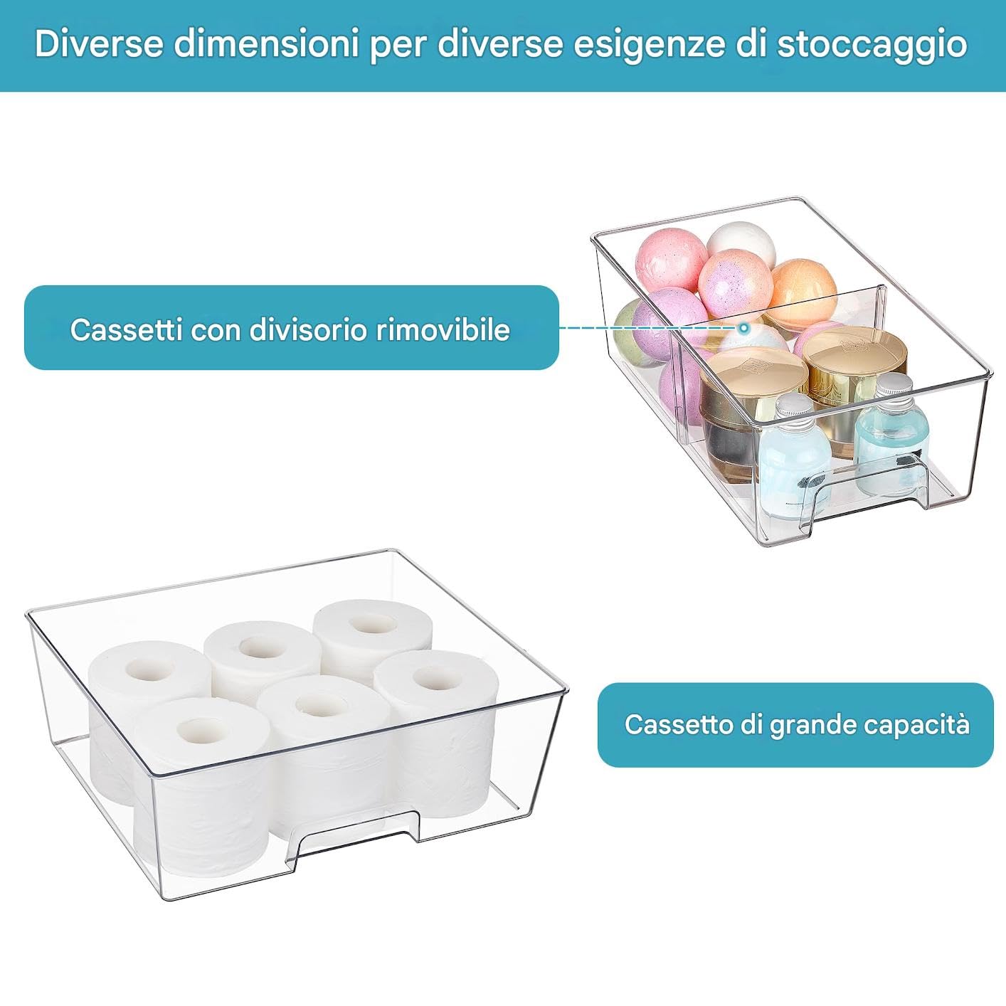 Vtopmart Confezione da Cassetti Portaoggetti (6pack piccoli (12 inch))