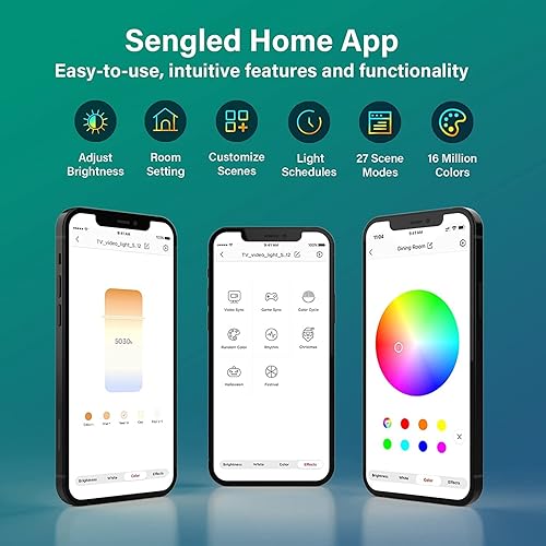 Miniatura 7 de Sengled Envisual Luces LED para TV (sincronización de TV Suppoorts off-line), retroiluminación LED de TV con cámara para televisores de 60 a 65