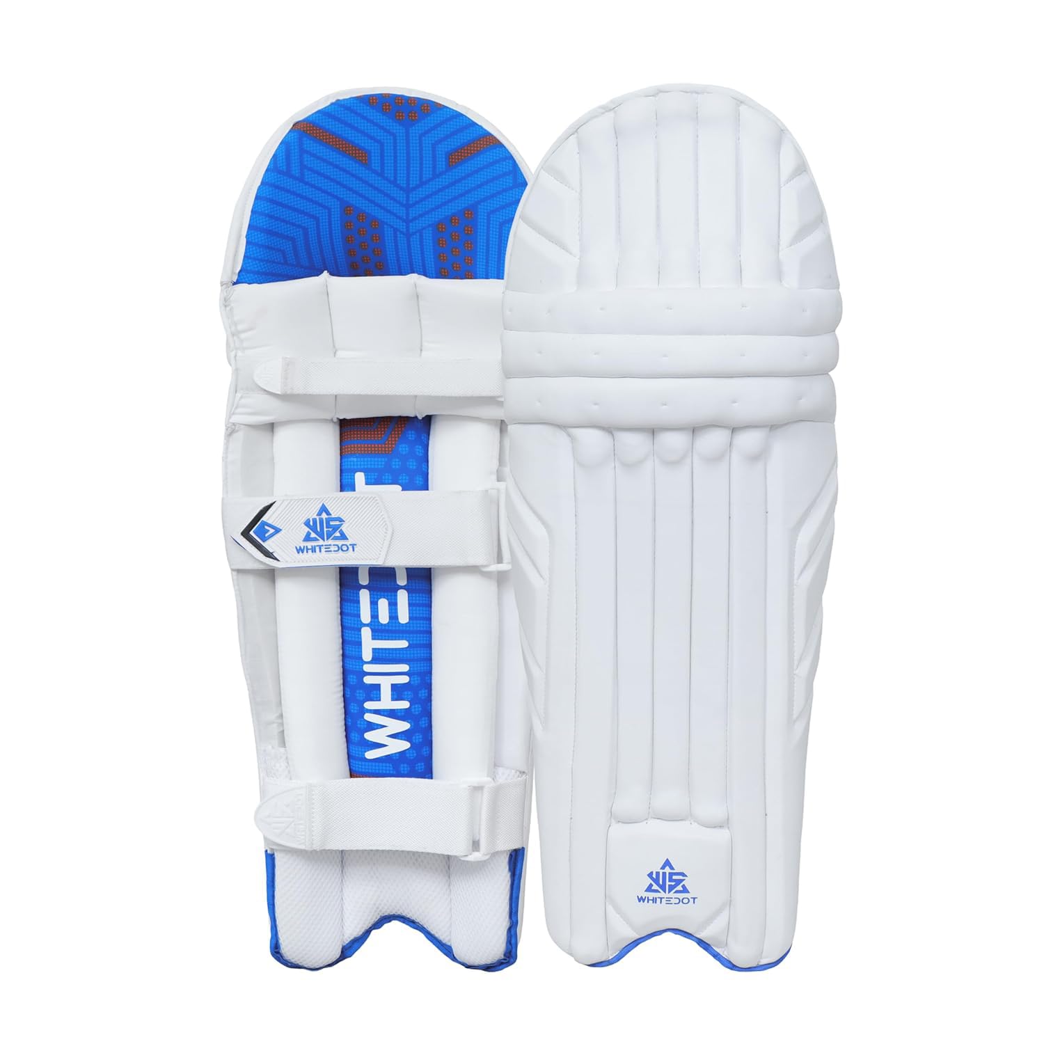 Whitedot Falcon Cricket Batting Pads for Men – White & Royal Blue | Suitable for Right & Left Hand Batsman | PU Foam Padding | Lightweight Protective Batting Pad-image-45