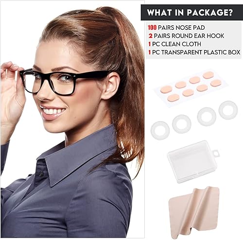 Miniatura 5 de 100 pares de almohadillas de nariz de espuma suave, autoadhesivas, almohadillas nasales antideslizantes para lentes, lentes de sol, anteojos de