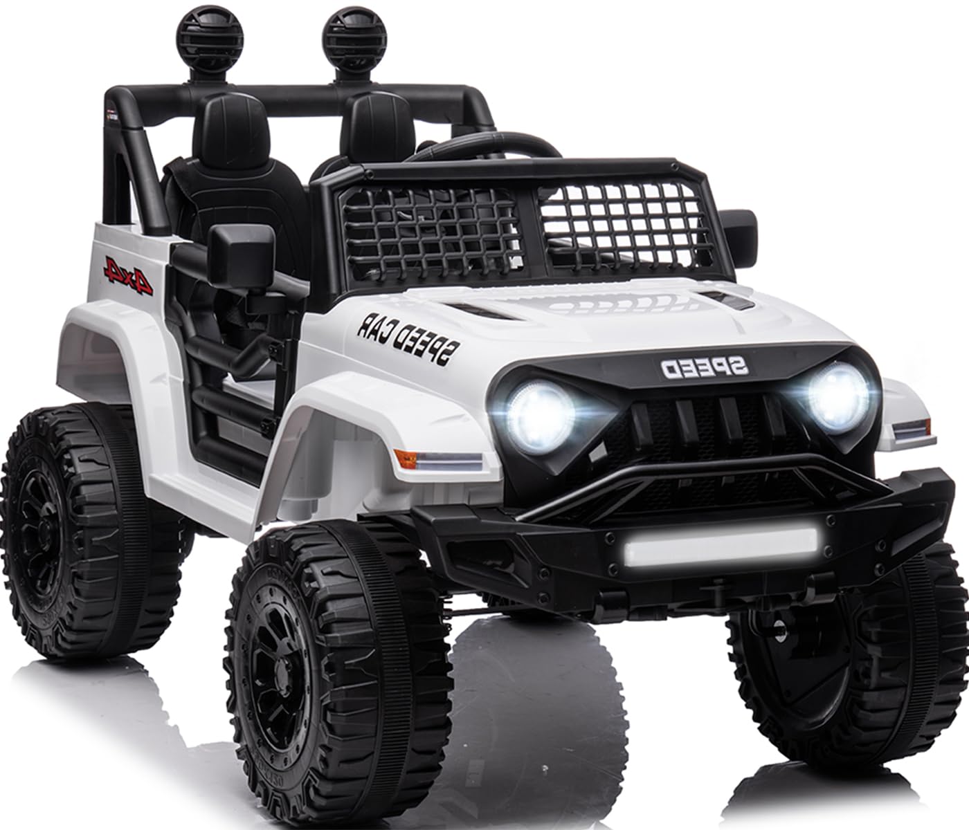 12V Ride On Car, Electric Car for Kids, 12V Ride on Toys, Kids Cars with 3 Speeds Adjustable w/Bluetooth, Parent Remote Control, Spring Suspension,