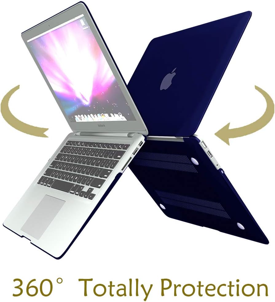 VAESIDA Laptop Case, MacBook Air 13 Inch Case Hard Shell Cover, Keyboard Cover, Screen Protector for Older Version Mac Air 13 A1369/A1466 Models (Peony Blue)