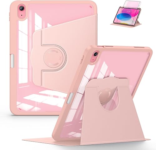 Soke 360 Rotating Case for iPad A16 11 inch/ 10th Gen 10.9", Rose Gold