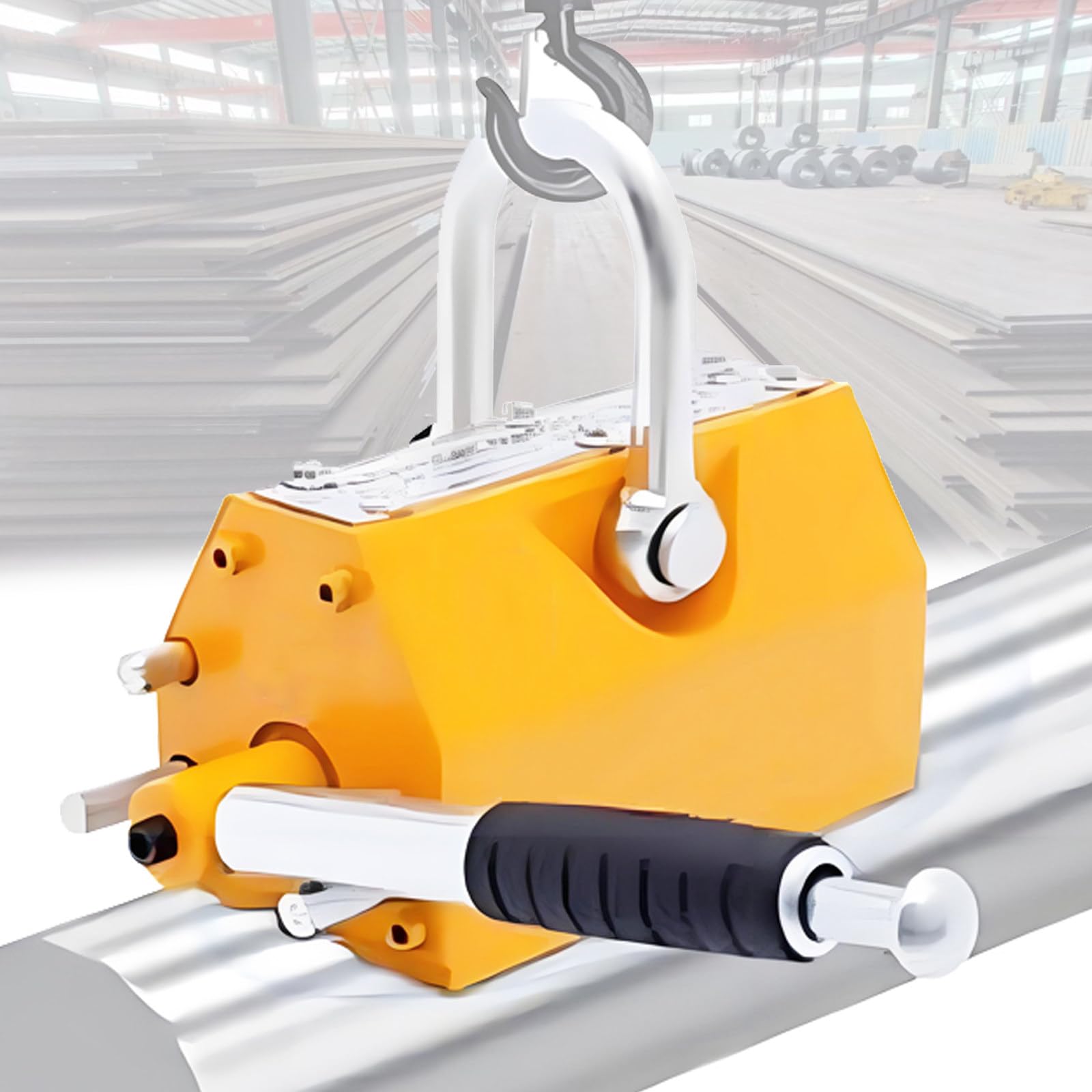 Magnetheber, 220/440/880/1320 lbs Zugkraft, 2,5-facher Sicherheitsfaktor, Stahl und Neodym, Hebemagnet mit Entriegelung, Permanent-Hebemagnete für Hebezeuge, Blöcke, Werkstattkräne,100kg