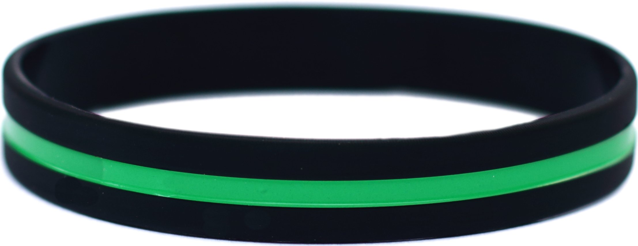 Buy Thin GREEN Line Silicone Wristband Bracelets Awareness Support