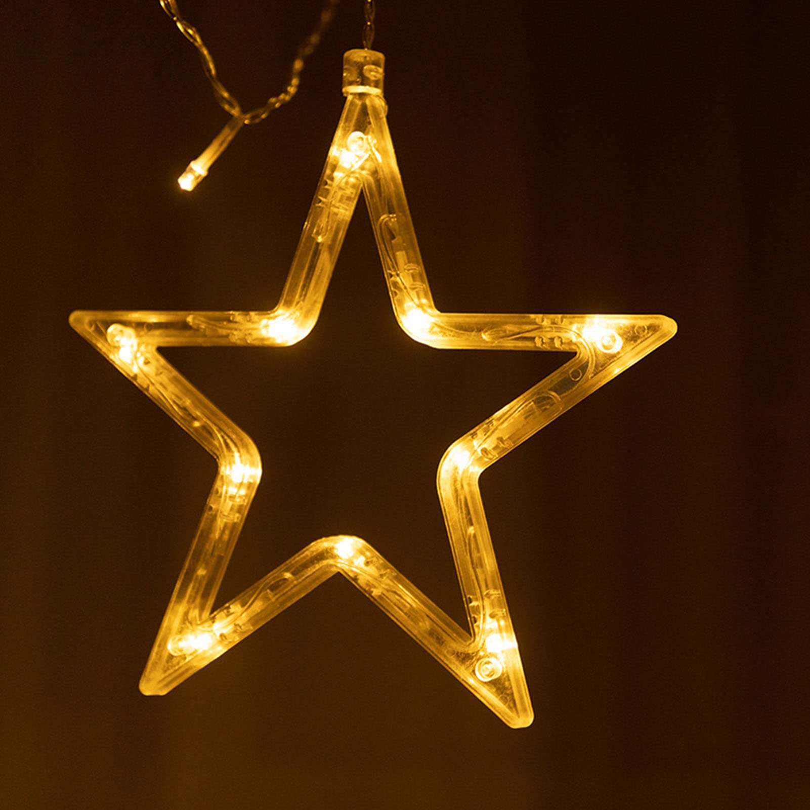 Luces de neón Estrella para la decoración de Ventanas - Boda/hogar Luces LED Creativas para Cortinas - Luces en Cadena,Warm White