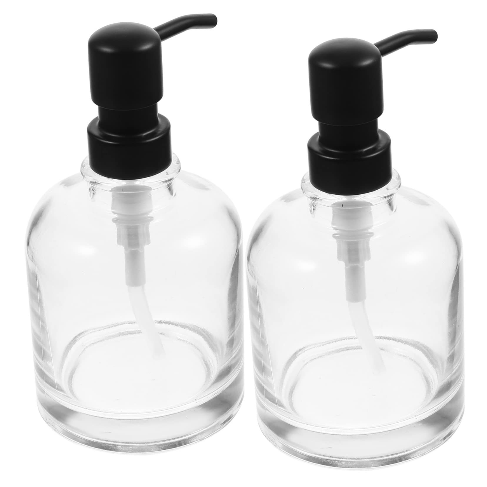 Dispenser con Pompa in Vetro 2 Pezzi, Bottiglia Shampoo