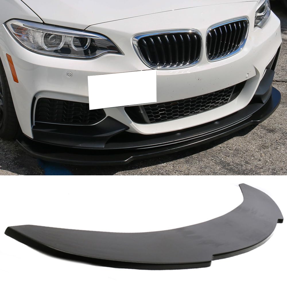 Front Bumper Lip Compatible With 2006-2013 BMW E90 E92 E93, Unpainted Black PU Front Lip Finisher Under Chin Spoiler Add On by IKON MOTORSPORTS, 2007 2008 2009 2010 2011 2012