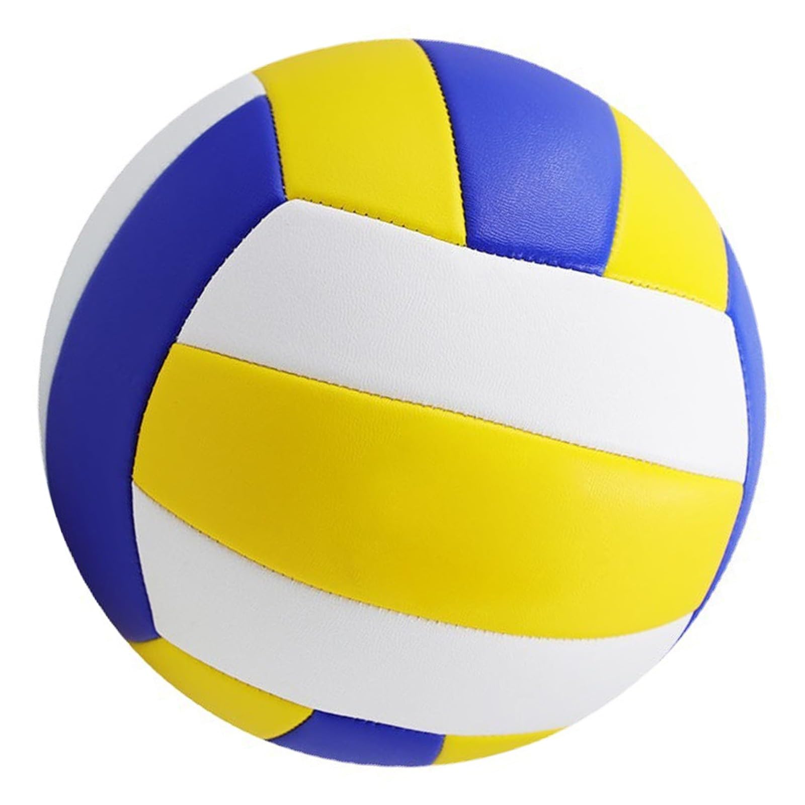Volleyball Größe 5 Strand Outdoor Indoor Offizieller PVC Wettkampfball mit Maschinennähte, Blau Weiß Gelb