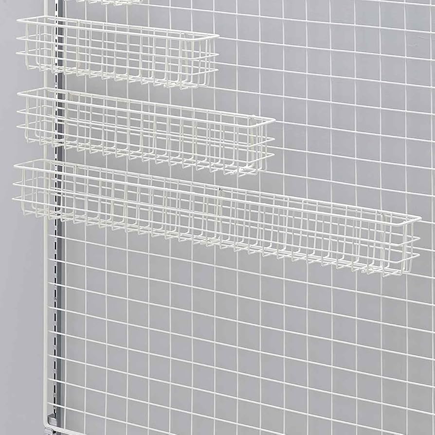 Amazon.co.jp: ネット用薄型網カゴ ホワイト 幅84×奥行9×高さ