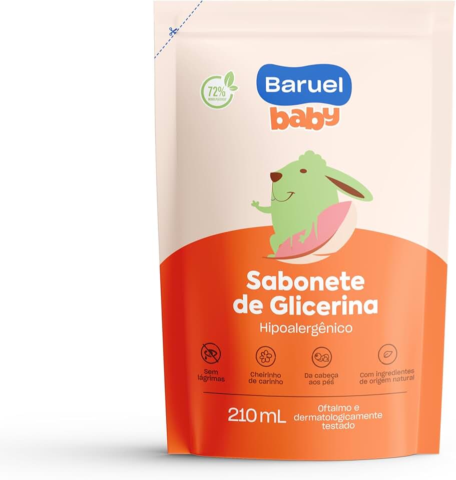 Sabonete Líquido Bebê Glicerina Refil 210ml – Baruel Baby