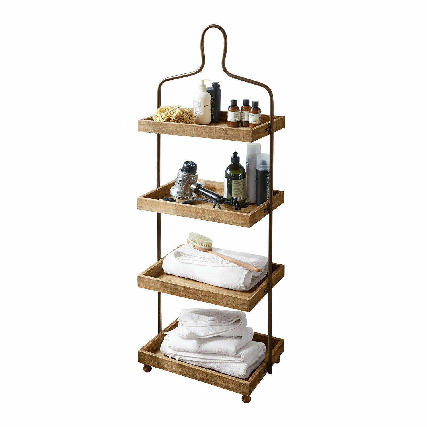 Loberon Etagere Lasse, braun/schwarz