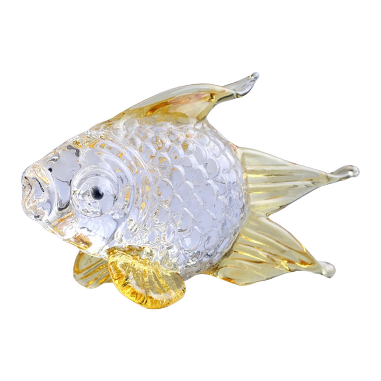 Figurine Poisson Rouge en Verre Ornement Artisanal Élégant à Offrir pour la Maison