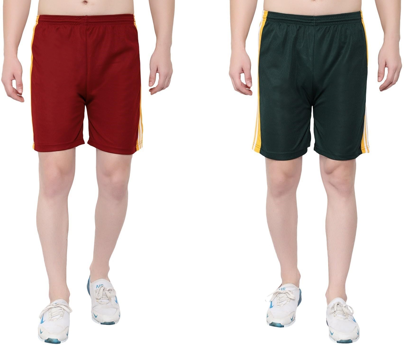 Solid Men Multicolor Regular Shorts S-JAL_725-Mehroon-Green-picture-34