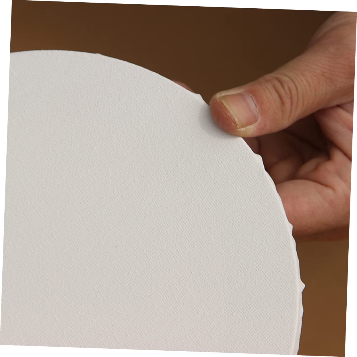 Ciieeo Marco de Madera Redondo para Lienzo de Algodón Blanco de 40cm, Grueso y Estirado, Adecuado para Pintura y Dibujo Artístico