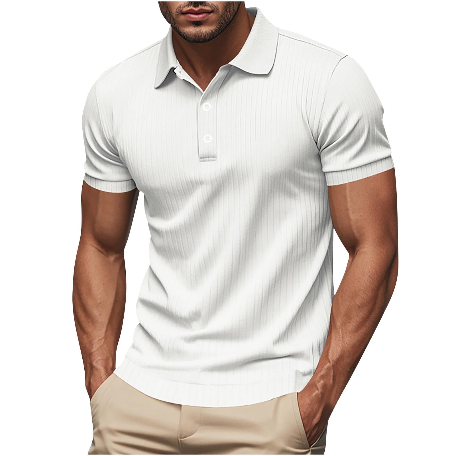 Koszulka polo dla mężczyzn UK solidny kołnierz z klapą T-shirt i topy z guzikami męskie sportowe dopasowanie ubrania i warstwy bazowe dla czystego codziennego wyglądu