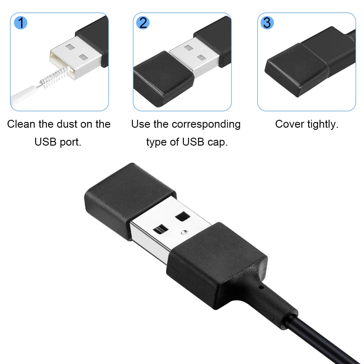 20 Tappi Antipolvere Per Porta USB In Silicone – Protezione Universale Per PC, Cellulari E AV (10 Neri + 10 Bianchi)
