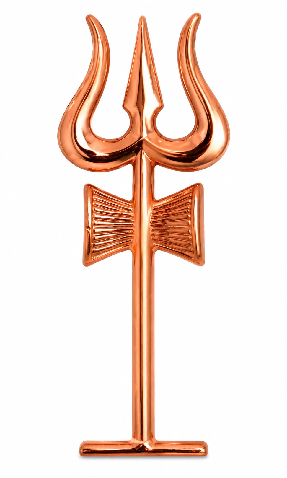 Lord Shiva Trishul Damru with Stand Copper Statue for Vastu/Vahan/Office Protection, Prosperity and Success-image-48