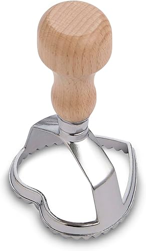 Miniatura 20 de Fantes Ravioli Maker - Sello redondo acanalado con mango de madera, 2 pulgadas, The Italian Market Original desde 1906