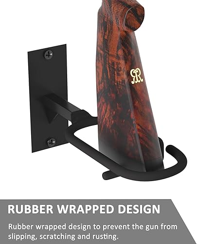 Miniatura 4 de Bastidor de pistola ajustable, montaje en pared, estante de acero resistente para pistolas, para interiores, soporta hasta 150 libras, soporte de