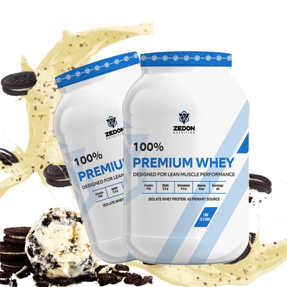 Premium 100% Whey Isolate, Lean Muscle Gain & Recovery (Cookies and Cream 1KG)-image-33