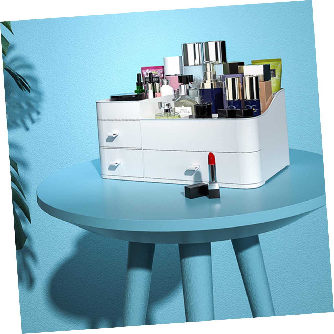 Alipis 1 Boîte Pinceaux Maquillages Rangement Plastique Boite De Rangement Plastique Boite Rangement Plastique Porte-Maquillage Stand De Maquillage Cosmétique Blanche