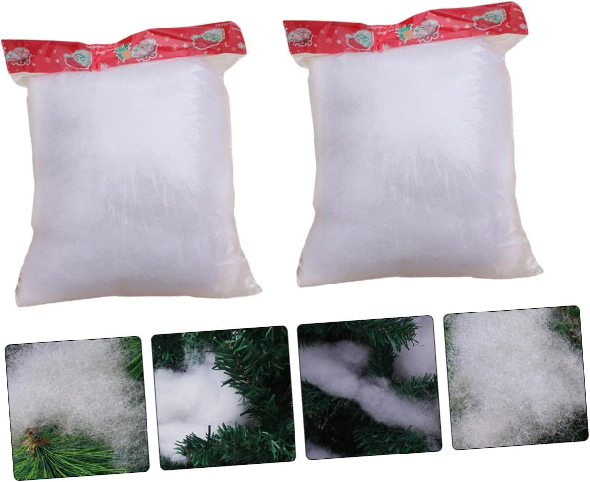 SECFOU Christmas Snow Props Artificial Cotton Snow for Indoor Outdoor Holiday Party Supplies and Festive Seasonal Decoration