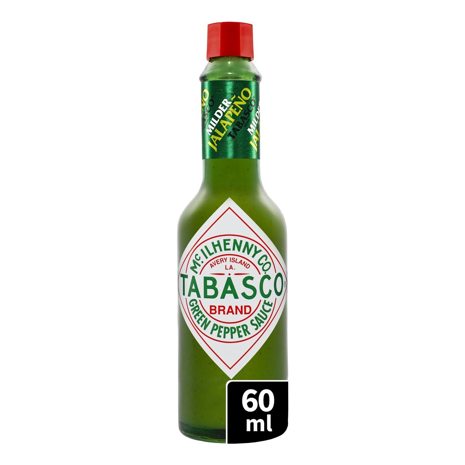 TABASCO – Sauce Pimentée Jalapeño Vert, Saveur Fraîche et Relevée pour Sublimer Vos Plats (Flacon 60 mL) - Le lot de 4
