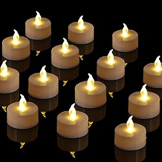Tea Lights Battery Operated Candles,Set of 24 LED Tea Lights Flameless Candles 200+ Hours Flickering Fake Tealights for Sweetest Day Wedding Home Decorations Party (24 Pack Warm Yellow)