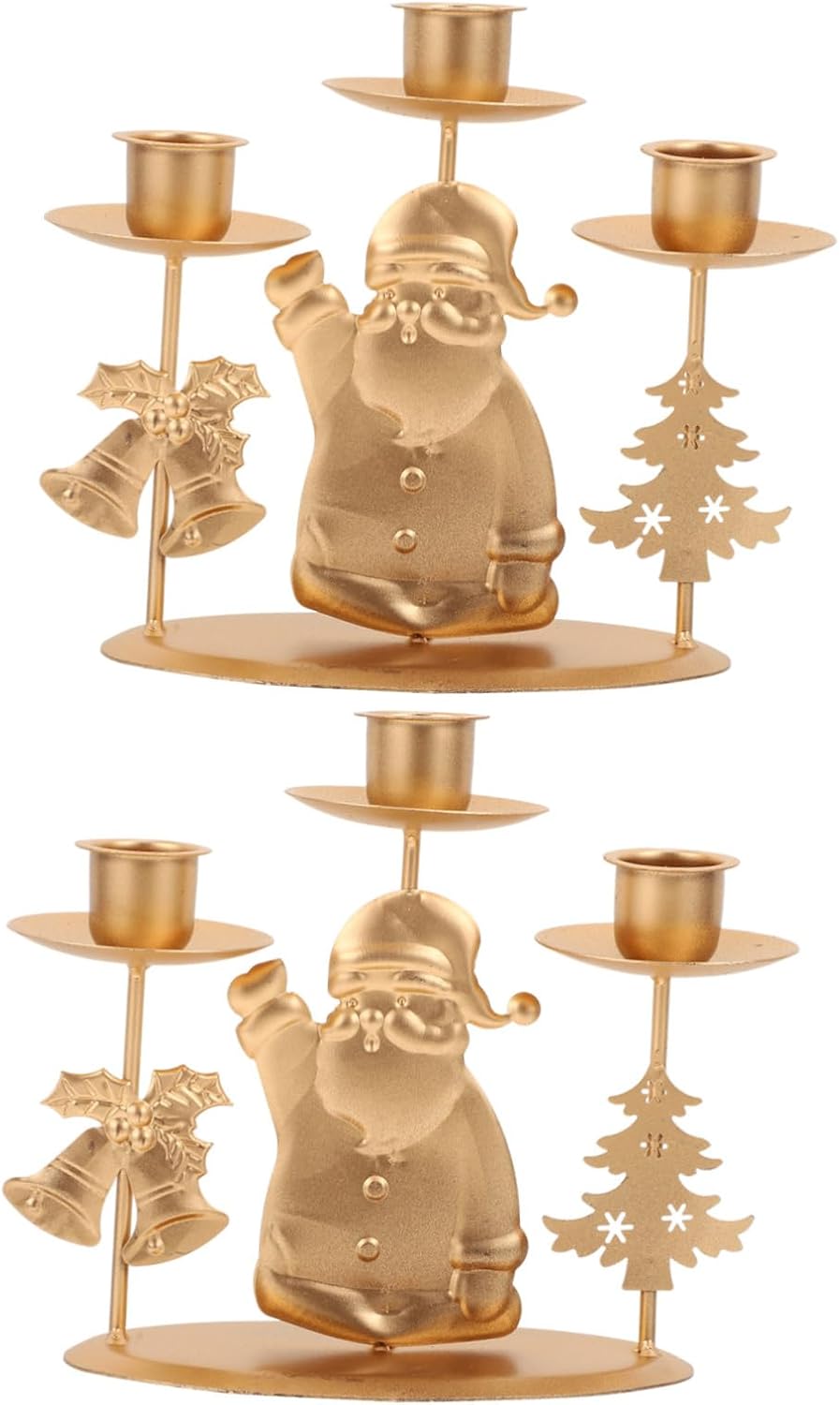 STOBAZA Artistic Large Candle Holders Vintage Christmas Candle Stand Xmas Elements Iron Candlestick Decor