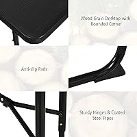 Vista 7 de GYMAX Mesa de pícnic, mesas de picnic plegables de 550 libras con bancos y asientos, resistente a la intemperie, mesa de picnic portátil de fácil