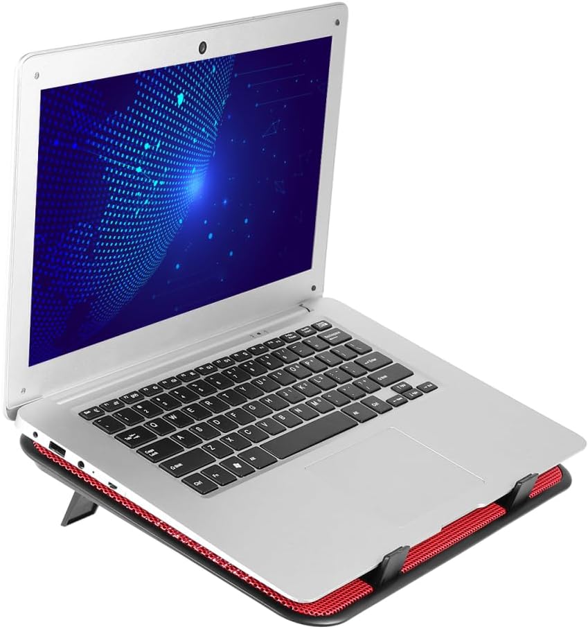 TEHAUX 14 Inch Laptop Cooling Pad Dual Fans Slim Design USB Powered Compatible Notebooks and Laptops for Gaming and Office Use