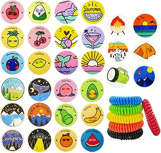 Mosquito Repellent Stickers, 300 Pack for Kids & Adults, Outdoor/Indoor, Natural Plant-Based, 6 Mosquito Bracelets Included